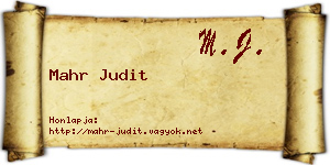 Mahr Judit névjegykártya